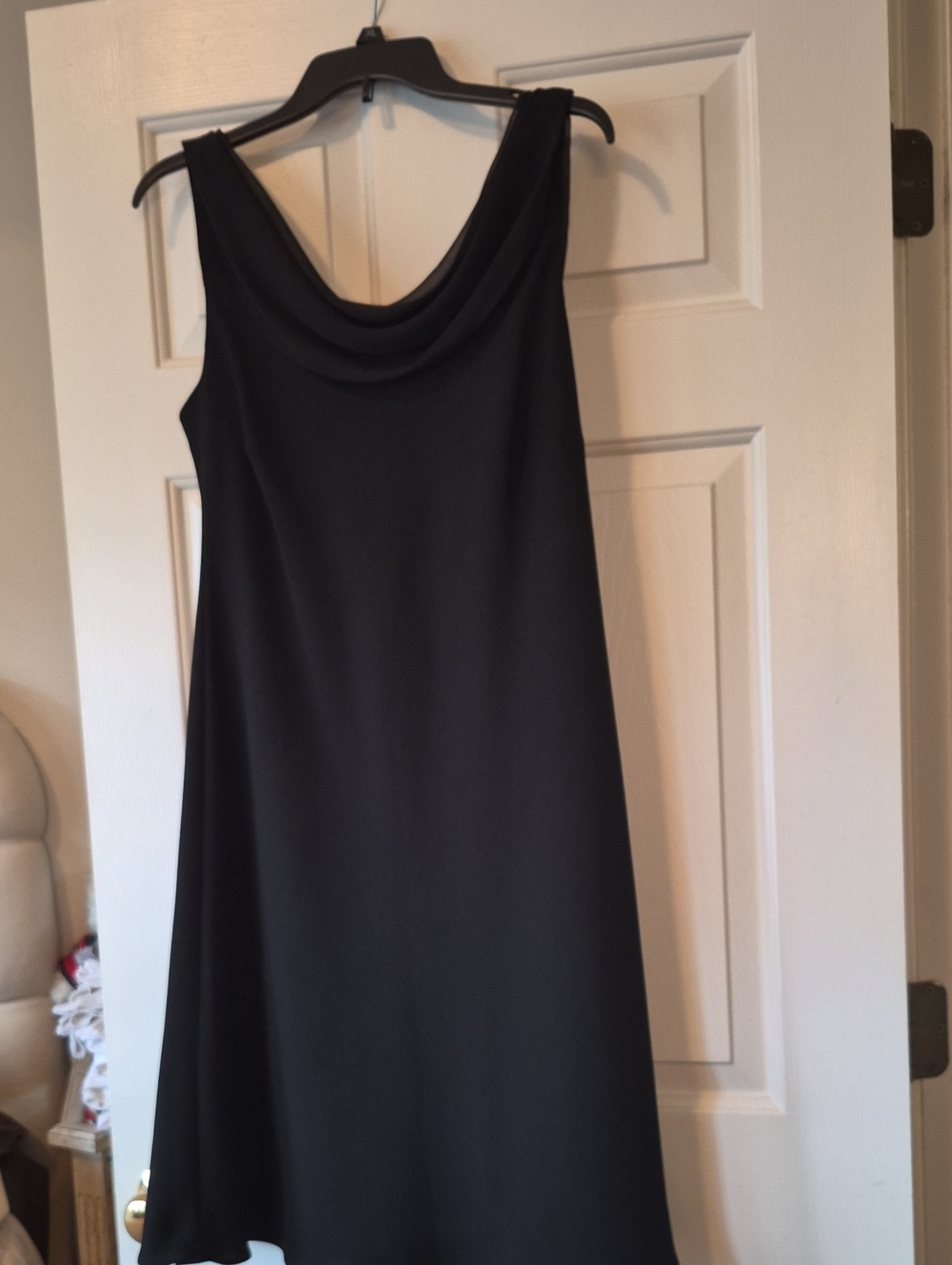 SL Fashions Black Cowl Neck Sleeveless Mini Dress